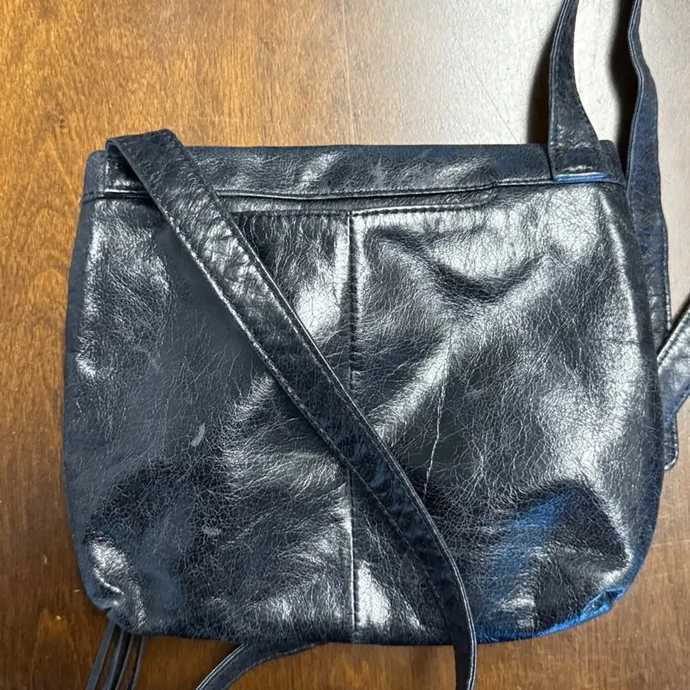 Hobo Annette Crossbody Black Worn In Leather Crossbody Bag